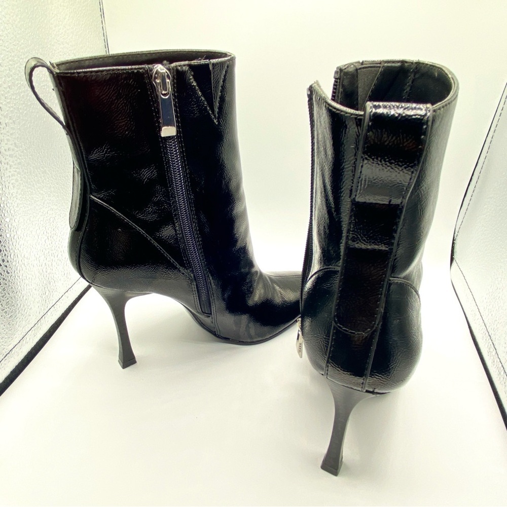 Black Shiny Ankle Boots with High‎ Heels- Size EU39 /US8 - Picture 12 of 14